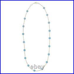 Turquoise Chain Necklace 925 Sterling Silver Minimalistic High Jewelry For Women