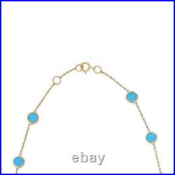 Turquoise Chain Necklace 925 Sterling Silver Minimalistic High Jewelry For Women