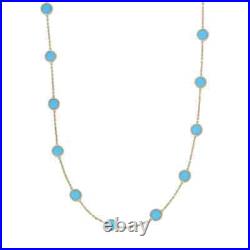 Turquoise Chain Necklace 925 Sterling Silver Minimalistic High Jewelry For Women