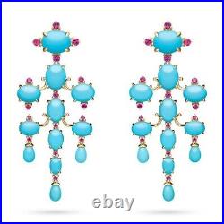 Turquoise Chandelier Earrings 925 Sterling Silver Red Carpet Party Wear Jewelry Turquoise Chandelier Earrings 925 Sterling Silver Red Carpet Party Wear Jewelry