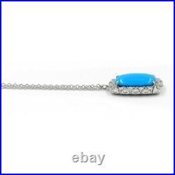 Turquoise Designer Chain Necklace 925 Sterling Silver High Elegant Luxe Jewelry