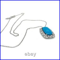 Turquoise Designer Chain Necklace 925 Sterling Silver High Elegant Luxe Jewelry