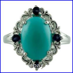 Turquoise Gemstone Anniversary Jewelry Sterling Silver Ring