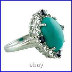 Turquoise Gemstone Anniversary Jewelry Sterling Silver Ring