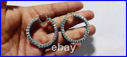 Turquoise Hoop Earring Sterling Silver turquoise Jewelry Birthstone Earrings