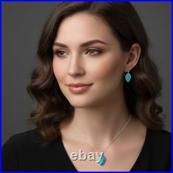 Turquoise Jewelry Arrowhead Dangle Earrings and Necklace Sterling Silver