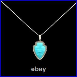 Turquoise Jewelry Arrowhead Dangle Earrings and Necklace Sterling Silver