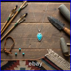 Turquoise Jewelry Arrowhead Dangle Earrings and Necklace Sterling Silver