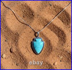 Turquoise Jewelry Arrowhead Dangle Earrings and Necklace Sterling Silver