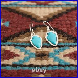 Turquoise Jewelry Arrowhead Dangle Earrings and Necklace Sterling Silver