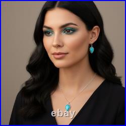 Turquoise Jewelry Arrowhead Dangle Earrings and Necklace Sterling Silver