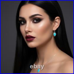 Turquoise Jewelry Arrowhead Dangle Earrings and Necklace Sterling Silver