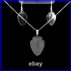 Turquoise Jewelry Arrowhead Dangle Earrings and Necklace Sterling Silver