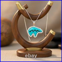 Turquoise Jewelry Bear Necklace Sterling Silver Jewelry Native American