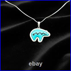 Turquoise Jewelry Bear Necklace Sterling Silver Jewelry Native American