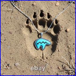 Turquoise Jewelry Bear Necklace Sterling Silver Jewelry Native American