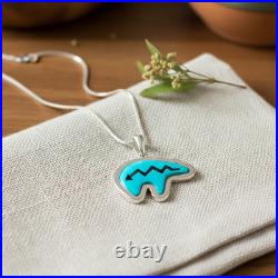 Turquoise Jewelry Bear Necklace Sterling Silver Jewelry Native American