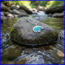 Turquoise Jewelry Bear Necklace Sterling Silver Jewelry Native American