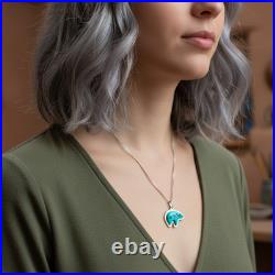 Turquoise Jewelry Bear Necklace Sterling Silver Jewelry Native American