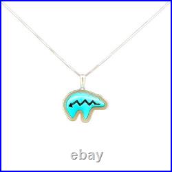 Turquoise Jewelry Bear Necklace Sterling Silver Jewelry Native American