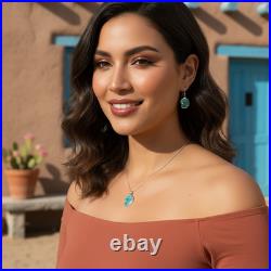 Turquoise Jewelry Eagle Dangle Earrings and Necklace Sterling Silver Jewelry