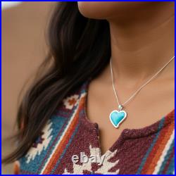 Turquoise Jewelry Heart Dangle Earrings and Necklace Sterling Silver Jewelry