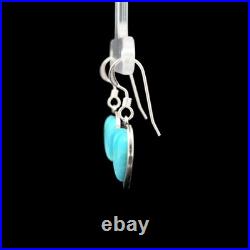 Turquoise Jewelry Heart Dangle Earrings and Necklace Sterling Silver Jewelry
