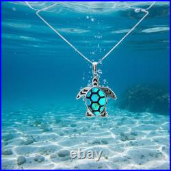 Turquoise Jewelry Sea Turtle Dangle Earrings and Necklace Sterling Silver