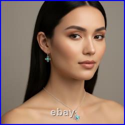 Turquoise Jewelry Zia Dangle Earrings and Necklace Sterling Silver Jewelry