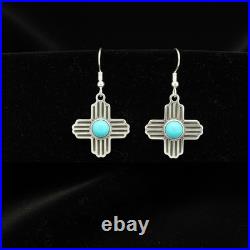 Turquoise Jewelry Zia Dangle Earrings and Necklace Sterling Silver Jewelry