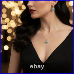 Turquoise Jewelry Zia Dangle Earrings and Necklace Sterling Silver Jewelry