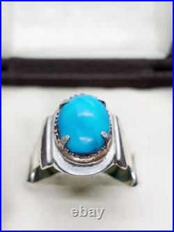 Turquoise Mens Ring Feroza Jewelry Sterling Silver 925 Natural Gemstone SIze 11 Turquoise Mens Ring Feroza Jewelry Sterling Silver 925 Natural Gemstone SIze 11