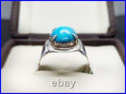 Turquoise Mens Ring Feroza Jewelry Sterling Silver 925 Natural Gemstone SIze 11 Turquoise Mens Ring Feroza Jewelry Sterling Silver 925 Natural Gemstone SIze 11