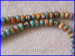 Turquoise Multistone Sterling Pendant & Bench Made Bead Necklace 19