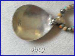 Turquoise Multistone Sterling Pendant & Bench Made Bead Necklace 19