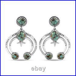 Turquoise Oval 925 Sterling Silver Dangle Drop Earrings Jewelry Gifts Ct 4.63 Turquoise Oval 925 Sterling Silver Dangle Drop Earrings Jewelry Gifts Ct 4.63