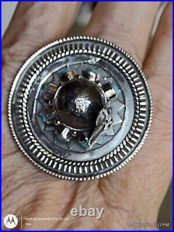 Turquoise & Sterling Silver 925 Stamped Hat Ring Navajo Made Size 9.5