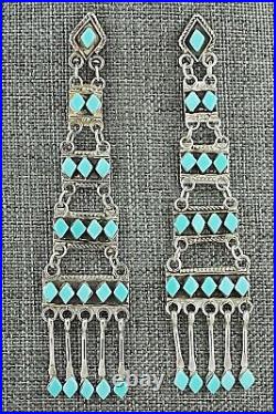 Turquoise & Sterling Silver Earrings Priscilla Chavez