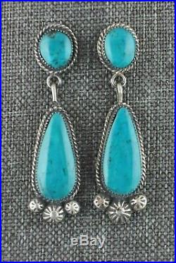 Turquoise & Sterling Silver Earrings Sarah Yazzie Navajo