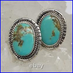 Turquoise Sterling Silver Earrings Signed By Peggy Skeets