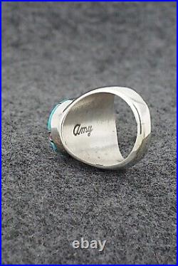 Turquoise & Sterling Silver Inlay Ring Amy Wesley Size 9