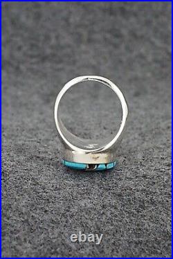 Turquoise & Sterling Silver Inlay Ring Amy Wesley Size 9