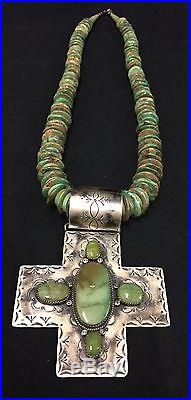 Turquoise & Sterling Silver Necklace Native American Indian Nick Jackson