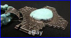Turquoise & Sterling Silver Necklace Native American Indian Tommy Jackson