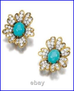 Turquoise Stud Earrings 925 Sterling Silver Celebrity Gorgeous High Jewelry Turquoise Stud Earrings 925 Sterling Silver Celebrity Gorgeous High Jewelry