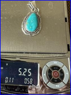 Turquoise Teardrop Pendant Sterling Silver Bail Navajo Avin Joe PD2098 Turquoise Teardrop Pendant Sterling Silver Bail Navajo Avin Joe PD2098