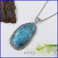 Turquoise Treasure 925 Sterling Silver Kingman Turquoise Pendant