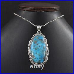 Turquoise Treasure 925 Sterling Silver Kingman Turquoise Pendant