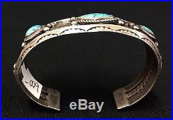 Turquoise and Sterling Silver Bracelet Old School Fred Harvey Era Item -UNIQUE