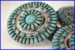 Turquoise and Sterling Silver Concho Belt signed by Larry Moses Begay